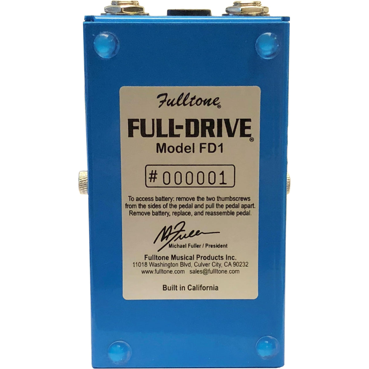 Fulltone Full-Drive 1 Overdrive Pedal alternate product view 6 — Slide 6 of 6