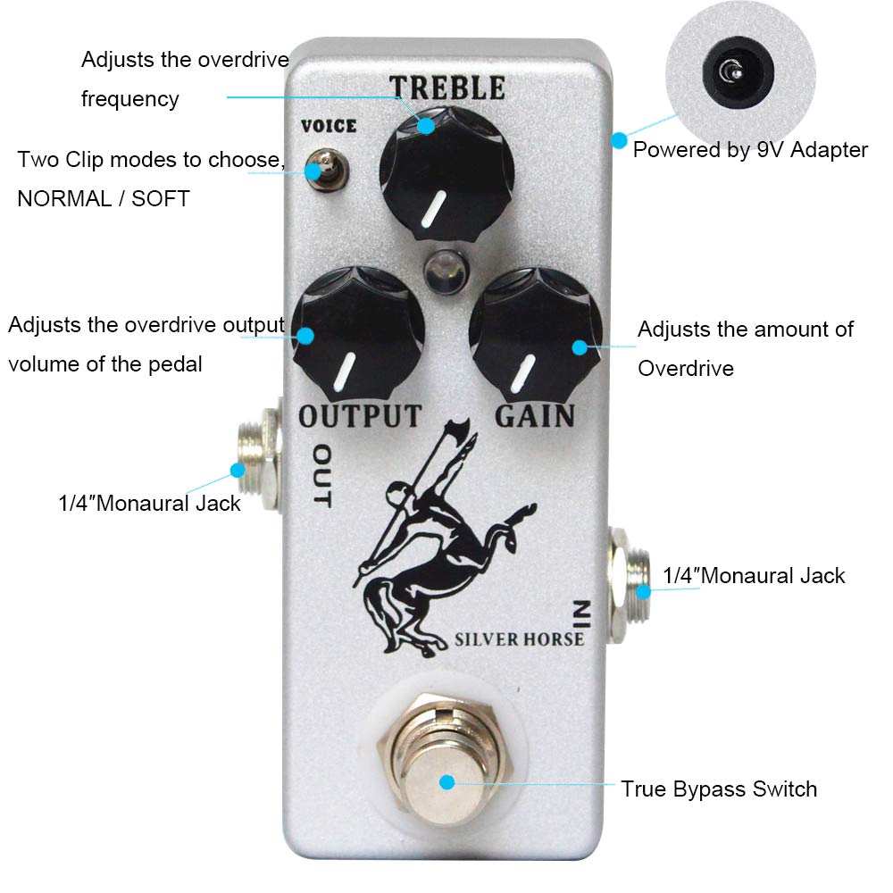 Mosky Audio Mini Silver Horse Effect Pedal Overdrive Pedal for Electric Guitar alternate product view 6 — Slide 6 of 6