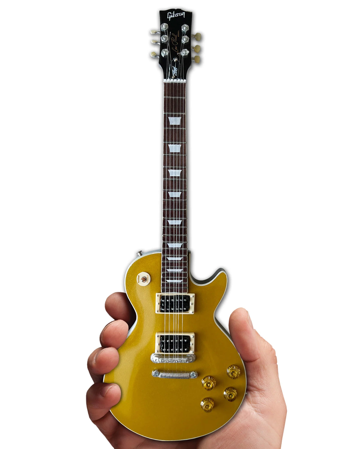 Full hand-held view of the Slash Victoria Goldtop miniature guitar — Slide 7 of 7