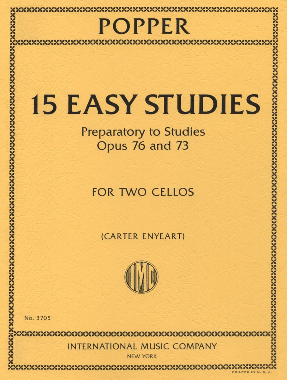 Popper, David - 15 Easy Studies for Cello Solo Published by International Music Company — Slide 1 of 4