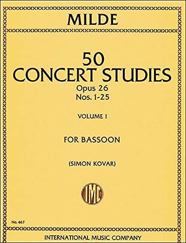 Milde: 50 Concert Studies, Op. 26 Volume 1 - Bassoon (International 467)