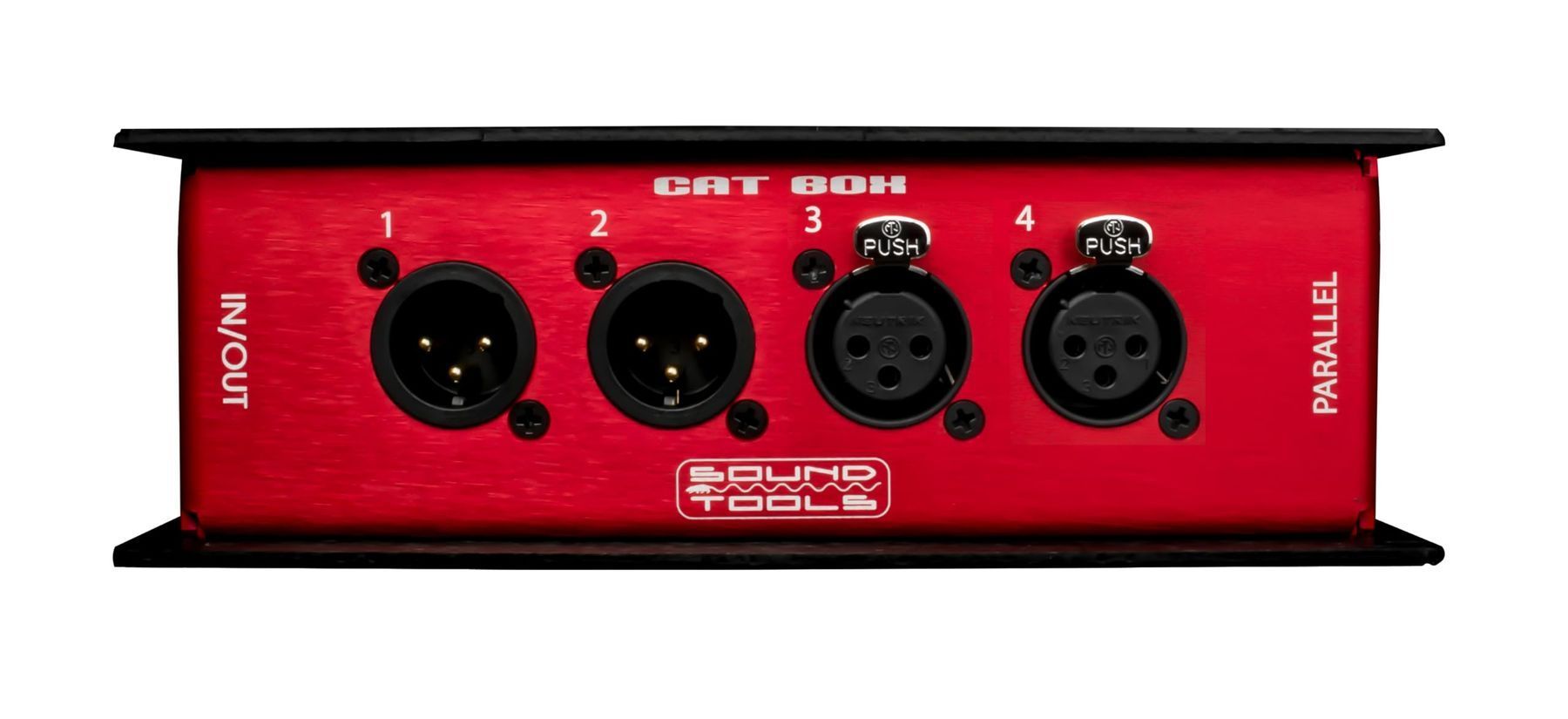 CAT Box MFX - 2 Male 2 Female XLR Stage Box with Analog Audio Over Shielded CAT Cable. Send 4 Channels of Audio, DMX, Clear-Com or AES. — Slide 1 of 2