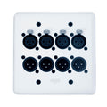 WallCAT 8 - Analog, AES3, DMX and intercom 4 Channel Wall Plate NO Solder Required (White)