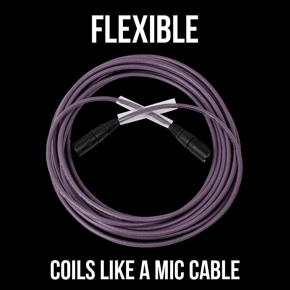 Sound Tools SuperCAT Professional Grade Shielded CAT5e etherCON Cable – High-Speed Ethernet Cable with 6Gbps Data Transfer – Flexible Polyurethane Jacket & Neutrik Connectors (150 feet, Purple) — Slide 4 of 5