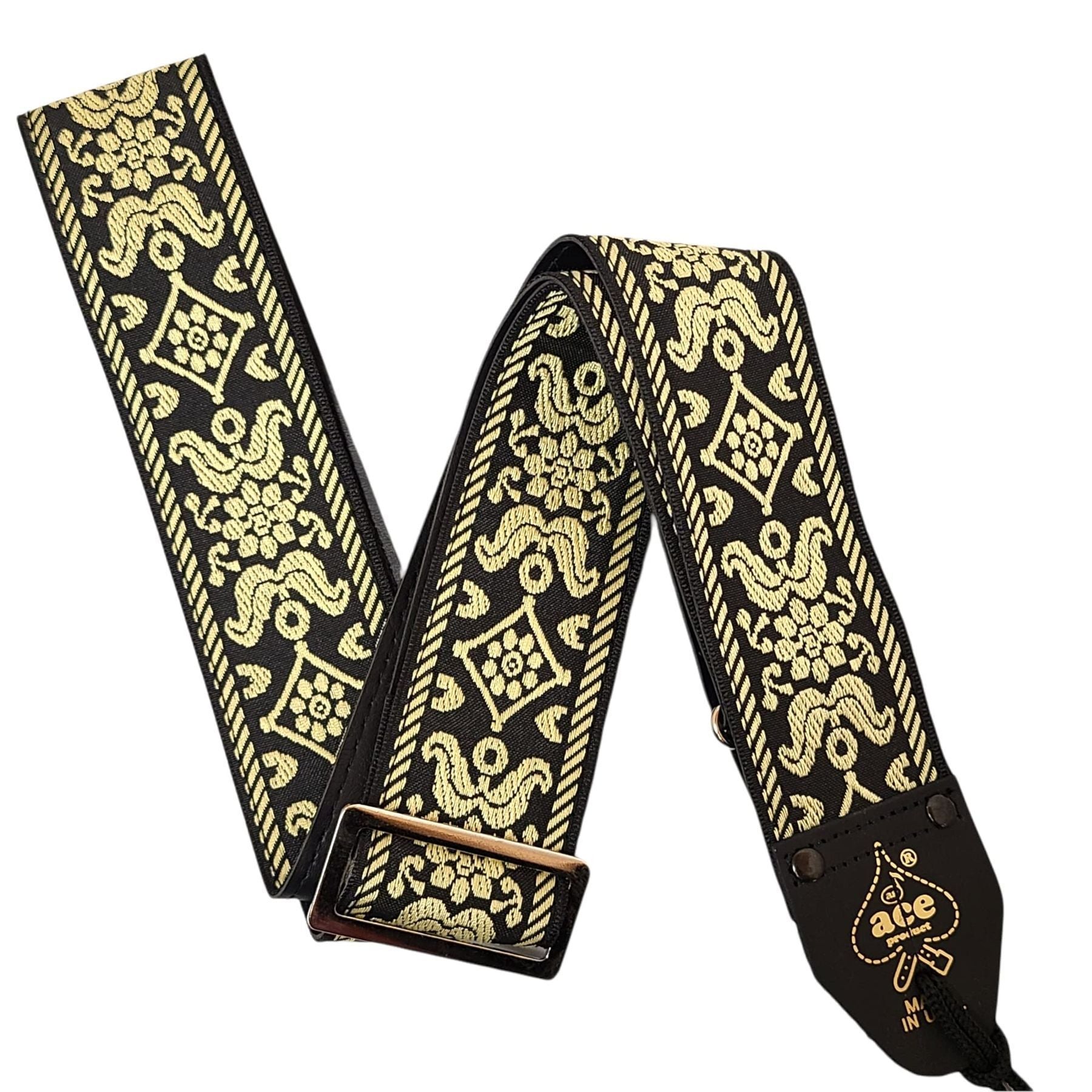 D'Andrea Ace Vintage Reissue guitar strap in Old Gold design — Slide 6 of 6