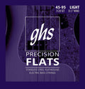GHS Strings Medium Scale, 4-String Bass Precision Flats, Stainless Steel Flatwound, 35.5" Winding, Light (45-95) (3120)