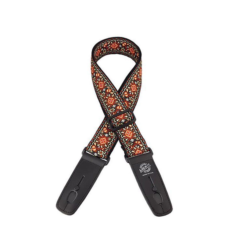 Lock It LIS063 Guitar Strap - Classic Woven, Chestnut Bay