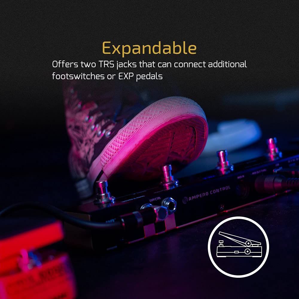 HOTONE MIDI Foot Controller Pedal Bluetooth Ampero Control 4 Button — Slide 6 of 8