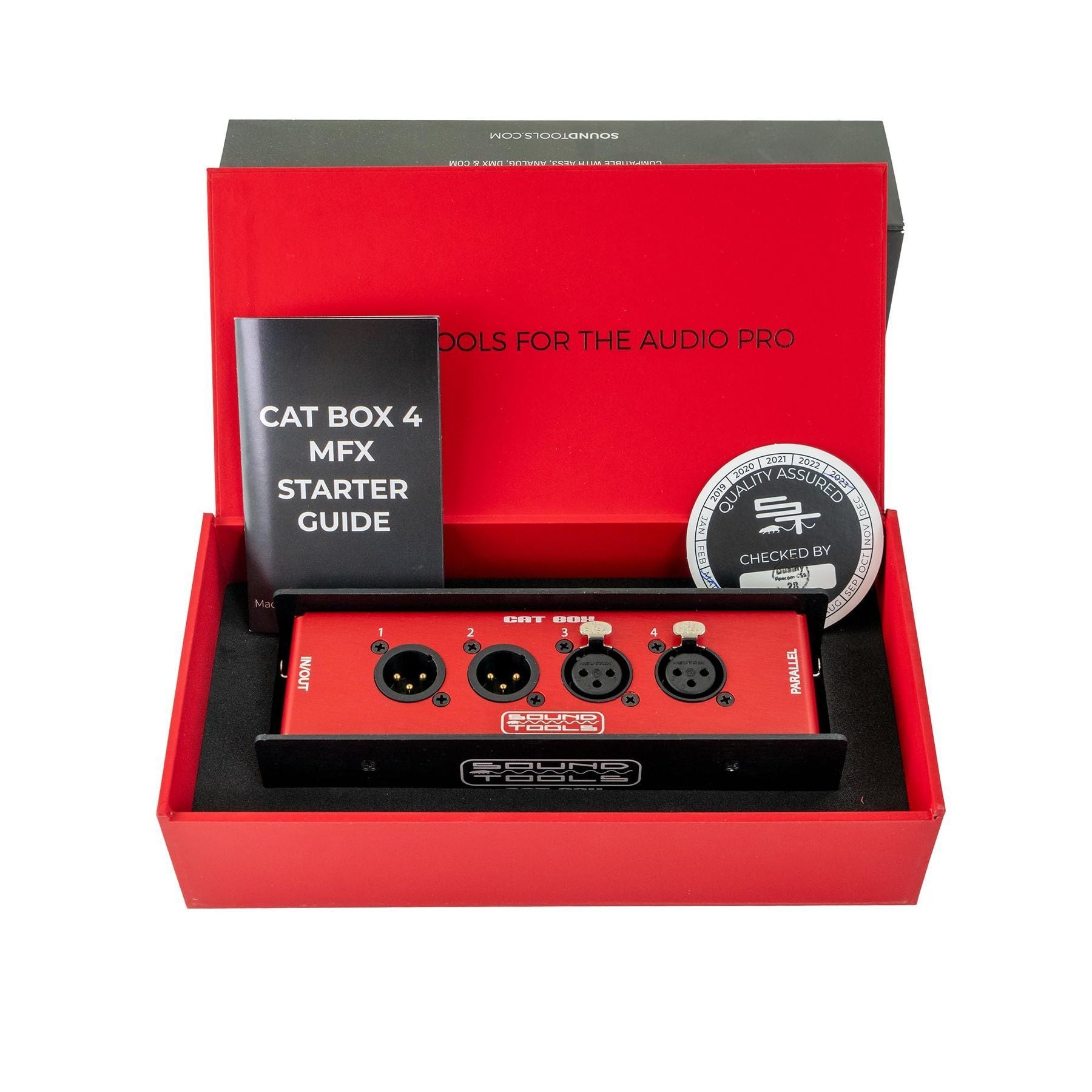 CAT Box MFX - 2 Male 2 Female XLR Stage Box with Analog Audio Over Shielded CAT Cable. Send 4 Channels of Audio, DMX, Clear-Com or AES. — Slide 2 of 2