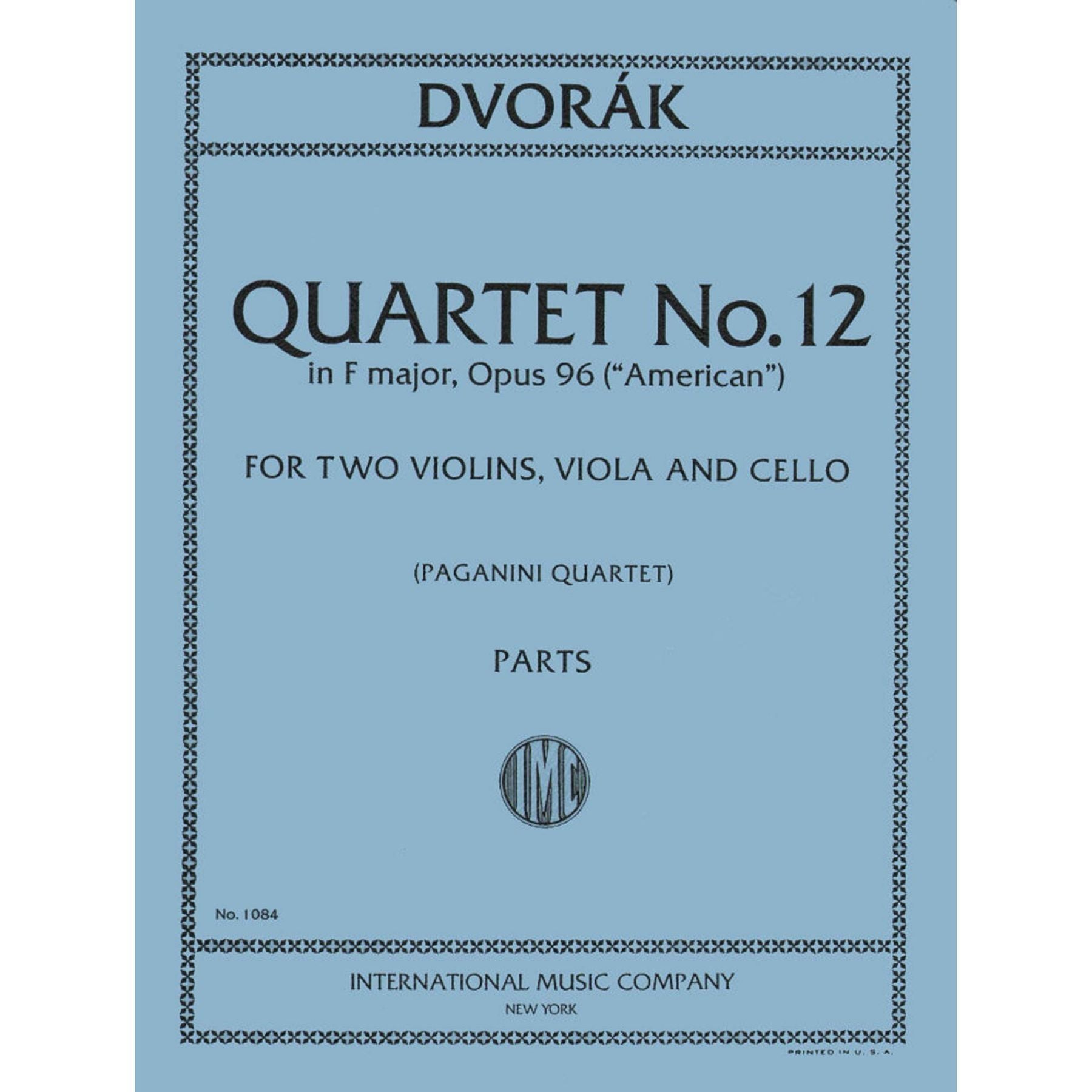 Dvorak, Antonin String Quartet No.12 in F Major Op. 96 American Two Violins, Viola & Cello Paganini — Slide 1 of 2