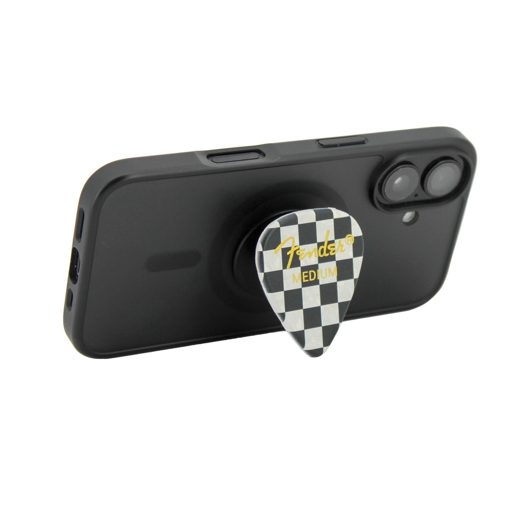 Fender Guitar Pick Phone Grip with Adhesive Backing (Checkered) — Slide 6 of 6