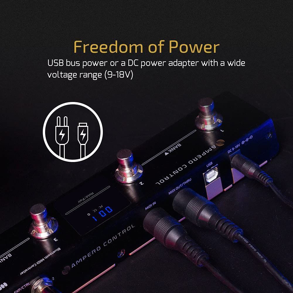 HOTONE MIDI Foot Controller Pedal Bluetooth Ampero Control 4 Button — Slide 7 of 8