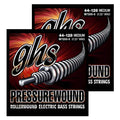 GHS Strings – Pressurewound Bass Guitar Strings – 5-String Bass - Alloy 52 Rollerwound for Smooth Feel, Bright Punchy Tone & Reduced Finger Noise – Medium Gauge – M7200-5 SET - 44-128 - Pack of 2