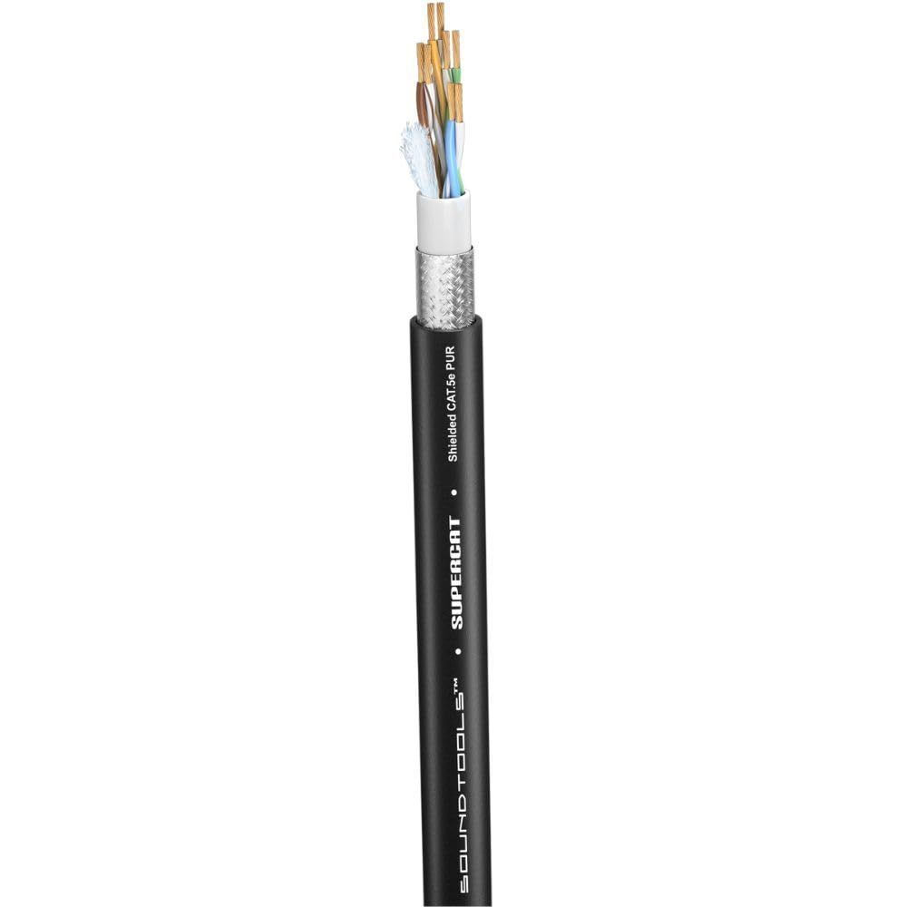 Sound Tools SuperCAT Professional Grade Shielded CAT5e etherCON Cable – High-Speed Ethernet Cable with 6Gbps Data Transfer – Flexible Polyurethane Jacket & Neutrik Connectors (10 feet, Black) — Slide 3 of 5