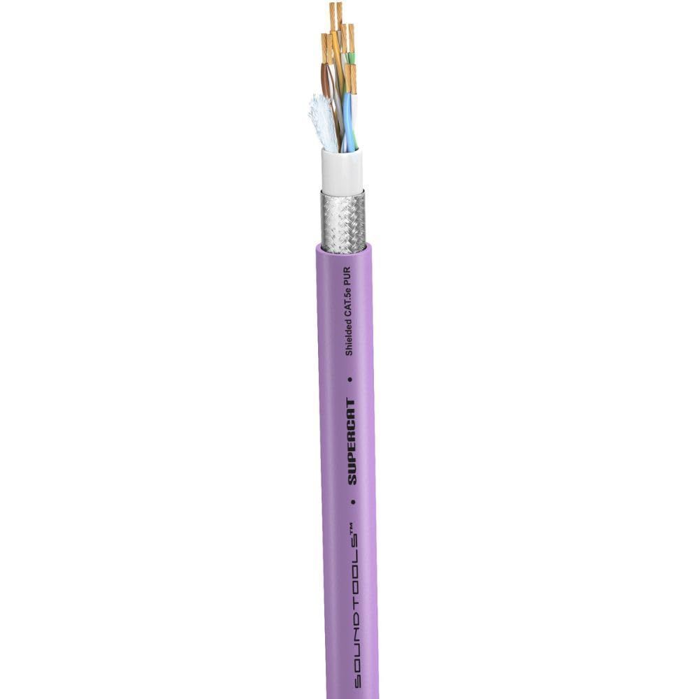 Sound Tools SuperCAT Professional Grade Shielded CAT5e etherCON Cable – High-Speed Ethernet Cable with 6Gbps Data Transfer – Flexible Polyurethane Jacket & Neutrik Connectors (150 feet, Purple) — Slide 3 of 5