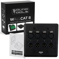 SoundTools WallCAT 8 – 4 Channel XLR Wall Plate – 2 Gang Black Brushed Aluminum – Solderless Installation – Fits Standard 4 Inch Junction Boxes – Supports Analog Audio AES3 DMX Intercom – Male/Female
