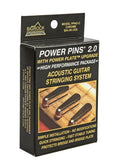 Power Pins 2.0 - Chrome Set with Power Plate Upgrade- Patented Bridge Pin System for Acoustic Guitars- Improved Tone, Amplified Sound, Easier Restringing, and Faster Tuning