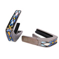 Thalia Guitar Capo - Deluxe Series (New Model with (2) Universal OctaveTouch Fret Pads) Black Chrome - Stained Glass