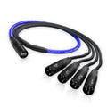 SuperCAT Sound Tails Male etherCON to Male XLR Breakout – 4 Channel Analog Audio Snake, 60" Total Length / 54" Span – AES3, Intercom, or DMX Over CAT5e