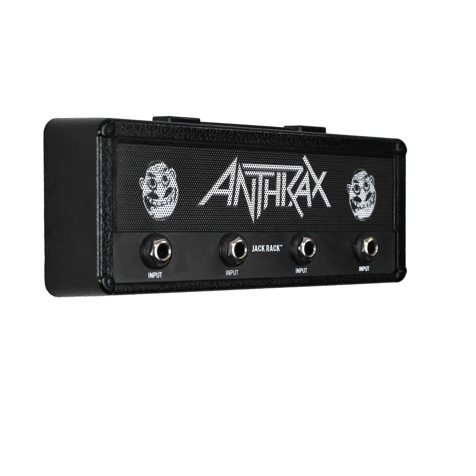 P Pluginz Jack Rack wall mounting Key Hanger. Includes 4 Guitar Plug Keychains and wall mounting Hardware. (Anthrax) — Slide 2 of 9