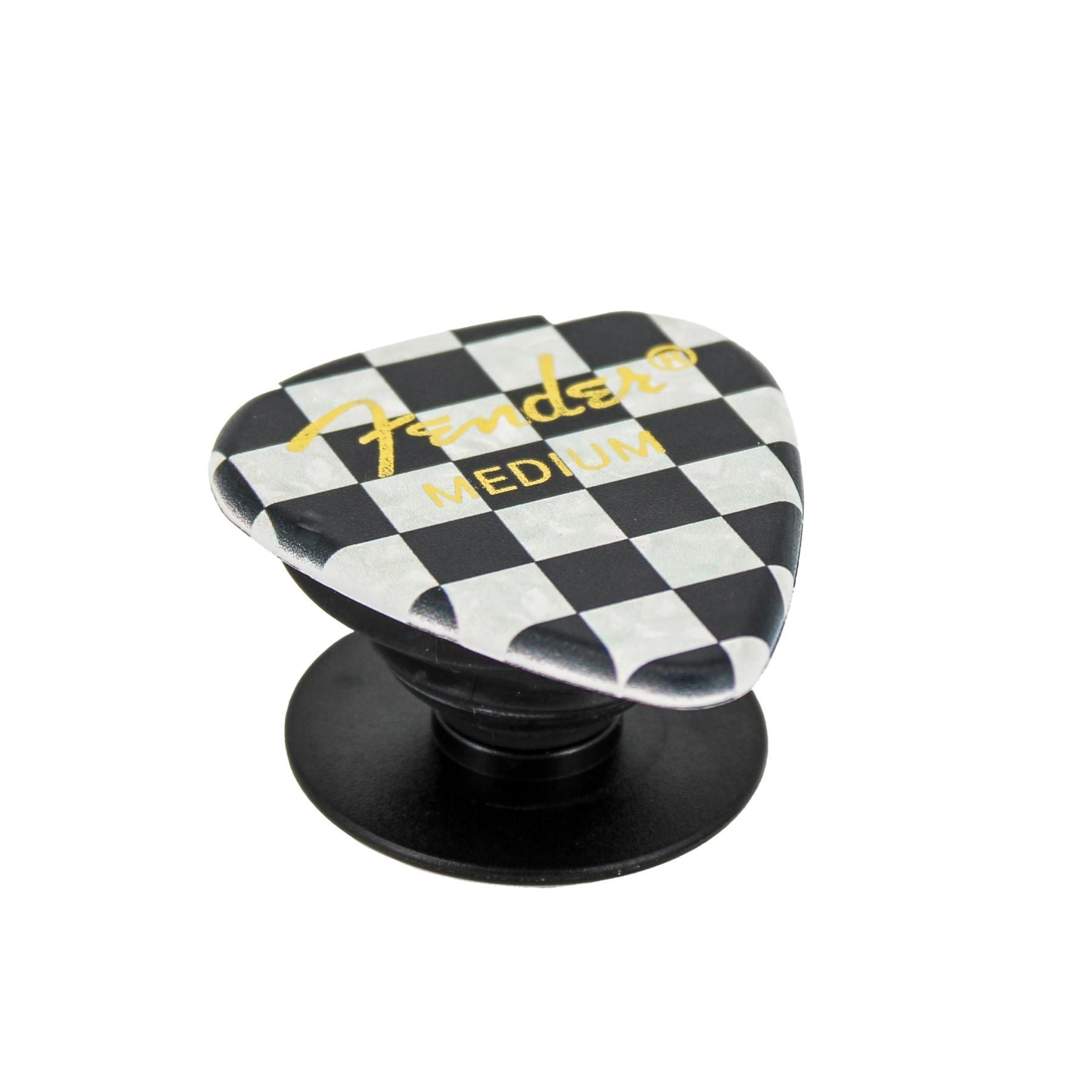 Fender Guitar Pick Phone Grip with Adhesive Backing (Checkered) — Slide 4 of 6