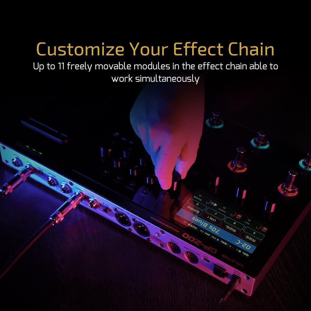 VALETON GP-200 Multi-Effects Guitar/Bass Pedal with Expression, FX Loop, MIDI, Amp Modeling, IR Cab Simulation, Stereo, USB Interface — Slide 4 of 7
