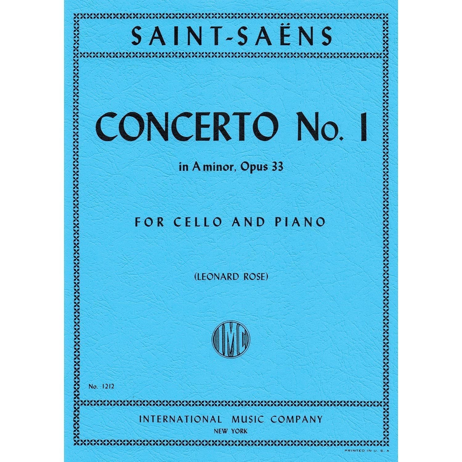 Concerto no. 1 in A Minor, op. 33, cello and piano (Rose); Camille Saint-Saens (International) — Slide 1 of 2