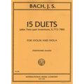 Bach, J.S. - 15 Duets After Two Part Inventions BWV 772 786 for Violin and Viola Arranged by David