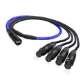 SuperCAT Sound Tails Male etherCON to Female XLR Breakout – 4 Channel Analog Audio Snake, 60" Total Length / 54" Span – AES3, Intercom, or DMX Over CAT5e
