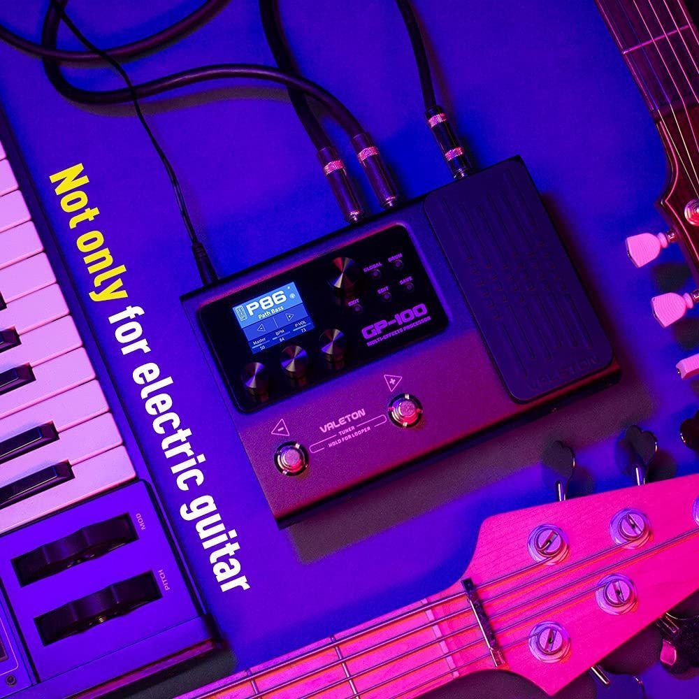 Valeton GP-100 Guitar Bass Amp Modeling IR Cabinets Simulation Multi Language Multi-Effects with Expression Pedal Stereo OTG USB Audio Interface (BLACK) — Slide 7 of 7