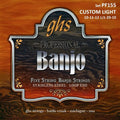 GHS Strings- 5-String Banjo Strings - Stainless Steel - Loop End - Custom Light Gauge - 010-020 - Model: PF155 SET