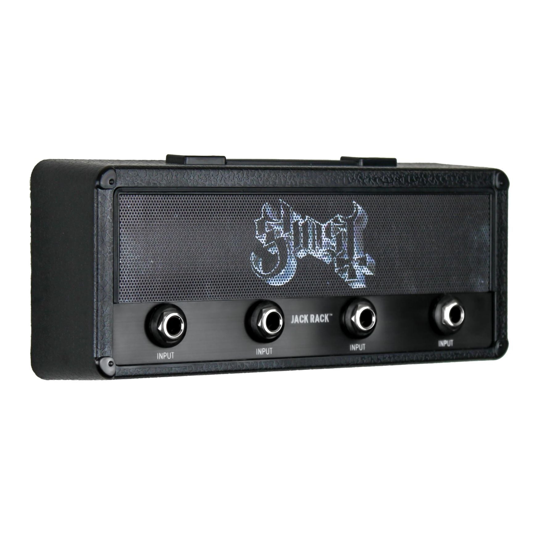 P Pluginz Jack Rack wall mounting Key Hanger. Includes 4 Guitar Plug Keychains and wall mounting Hardware. (Ghost) — Slide 2 of 7