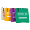 Sound Tools 4 Pack Canvas Heavy Duty Tool Bags, Multipurpose Pouch With Zippers and Scribble Labeling Strip (Purple, Green, Yellow, White)