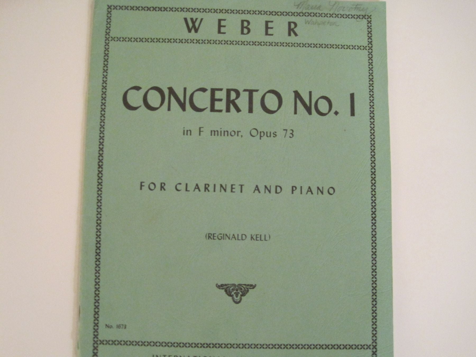 Concerto No. 1 in F Minor, Opus 73 for Clarinet and Piano — Slide 1 of 2