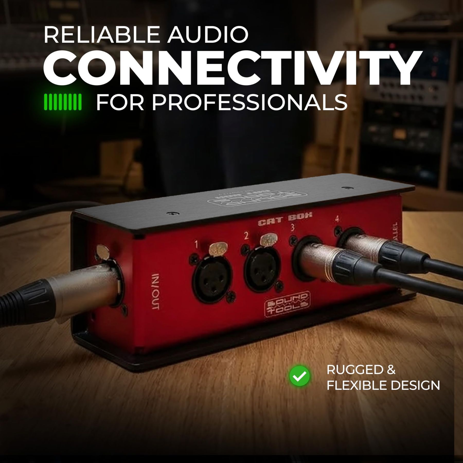 Sound Tools CAT Box MX - Male XLR Stage Box with Analog Audio Over Shielded CAT Cable. Send 4 Channels of Audio, DMX, Clear-Com or AES. — Slide 4 of 7