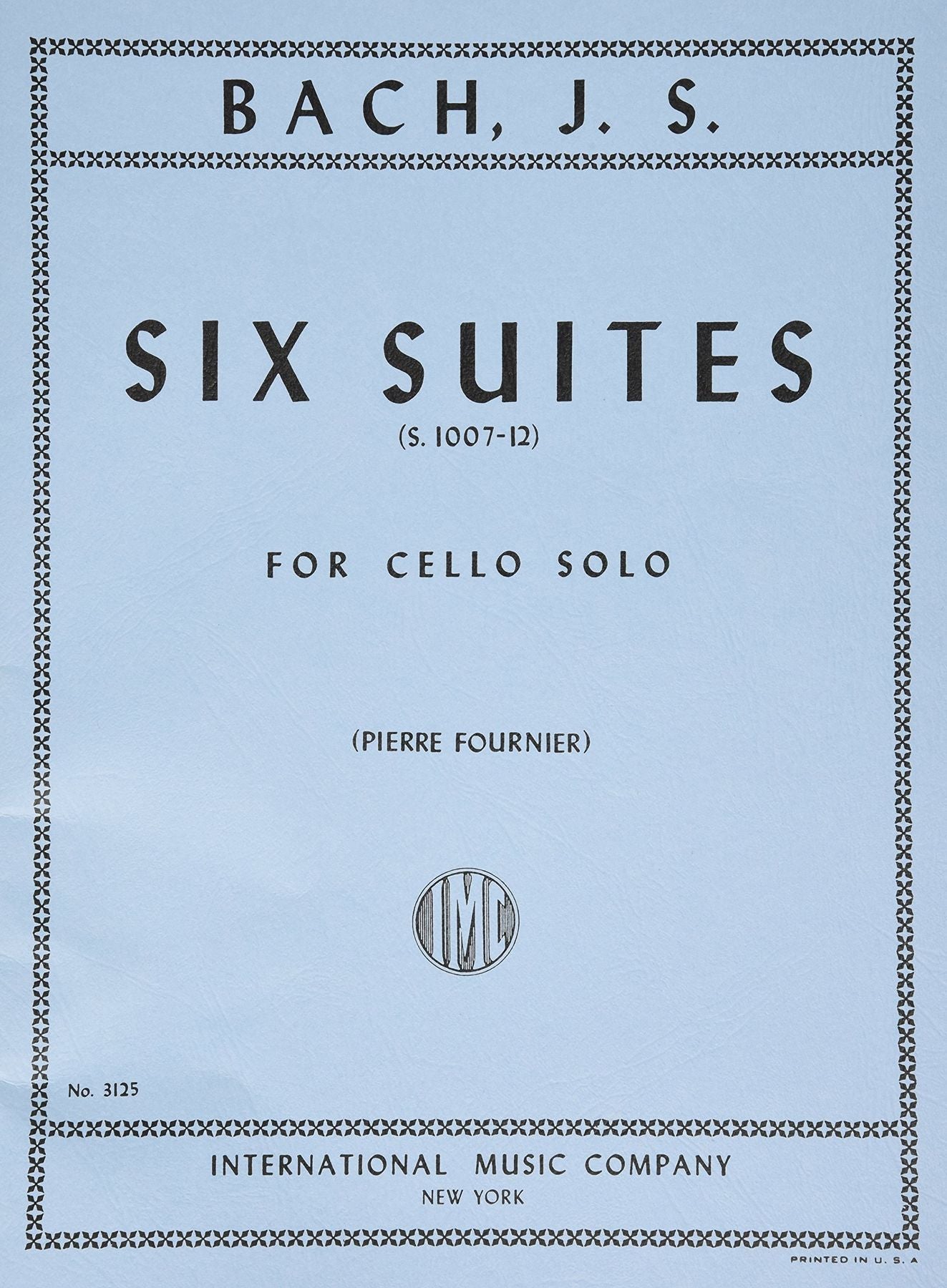 Bach, JS - 6 Cello Suites BWV 1007 for Cello - Arranged by Fournier - International Edition