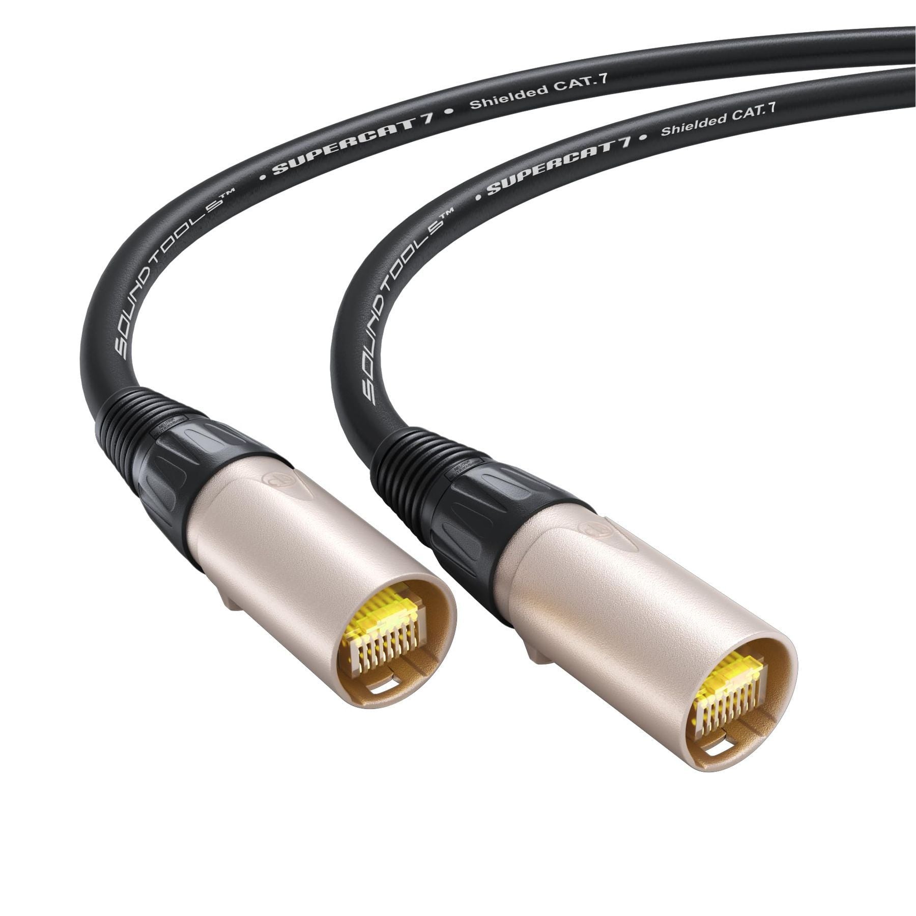 SuperCAT 7 Shielded EtherCON Cable (200 feet, Black) - Flexible Polyurethane Jacket, Neutrik Connectors, 10Gbps Speed, CAT7 Standard — Slide 2 of 6