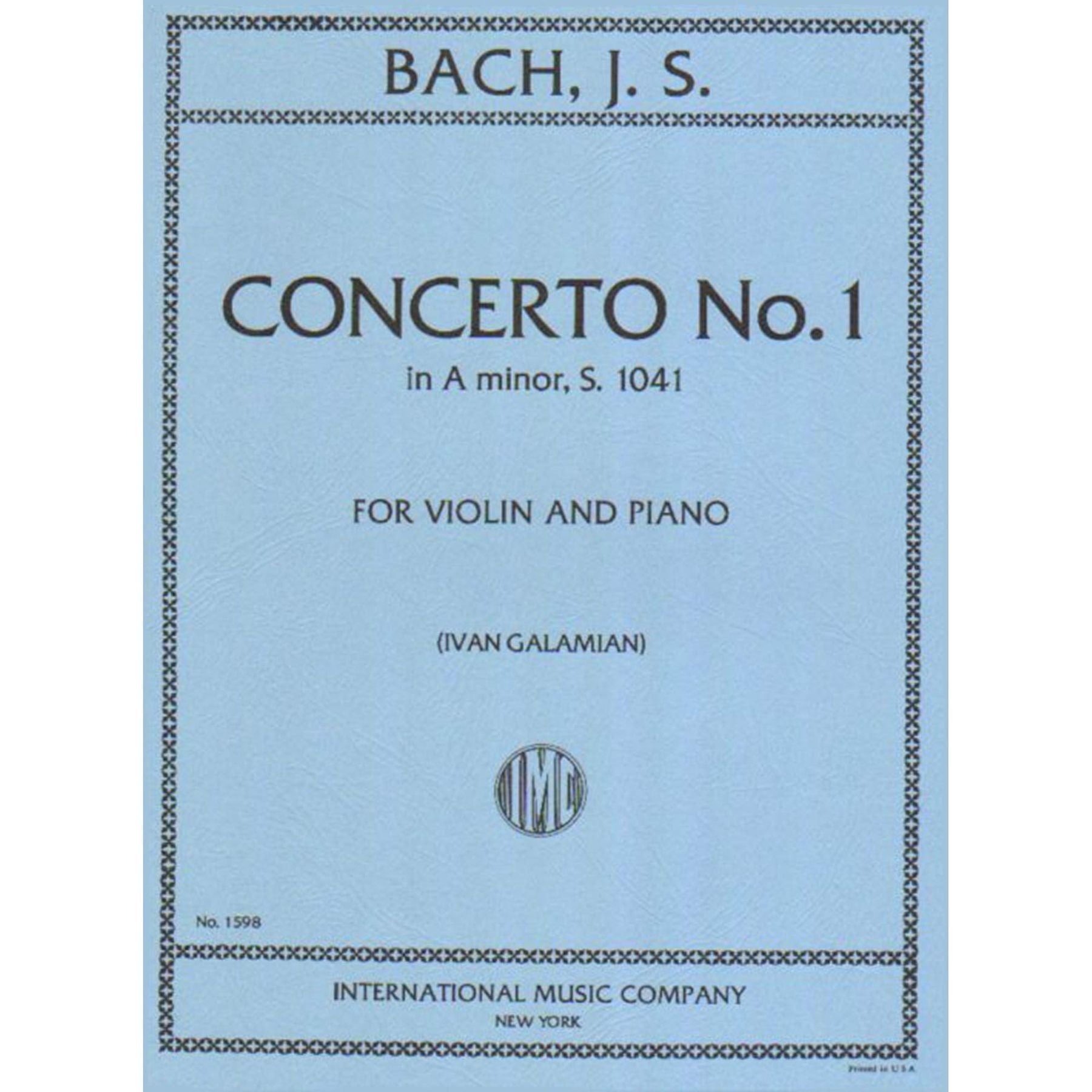 J.S. Bach: Concerto No. 1 in A Minor, S. 1041, for Violin and Piano (Ivan Galamian) — Slide 1 of 3