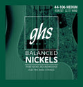 GHS Strings GHS Short Scale Balanced Nickels 4 Bass Strings Medium Gauge, 44-106, (32.75" Winding) (4700)