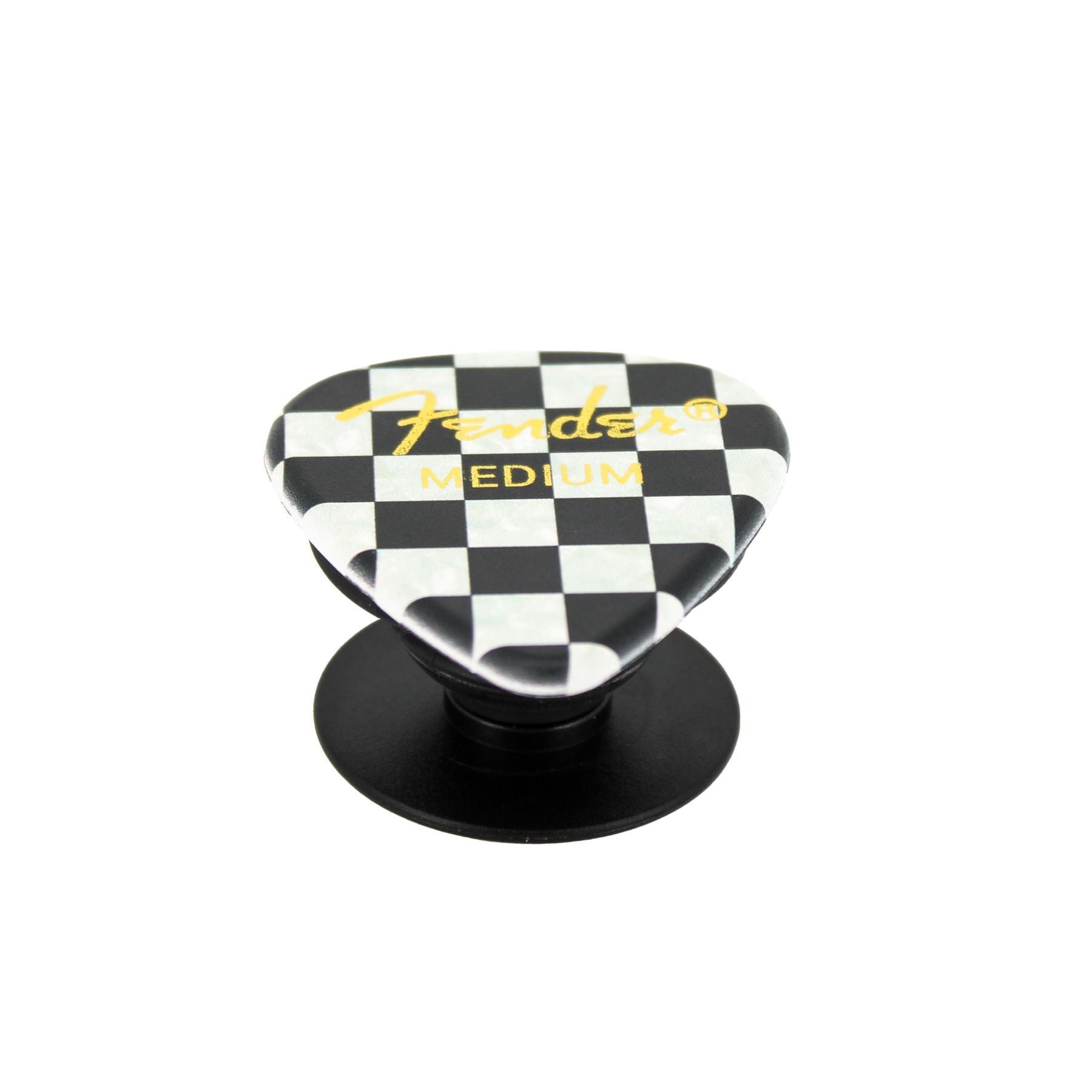 Fender Guitar Pick Phone Grip with Adhesive Backing (Checkered) — Slide 3 of 6