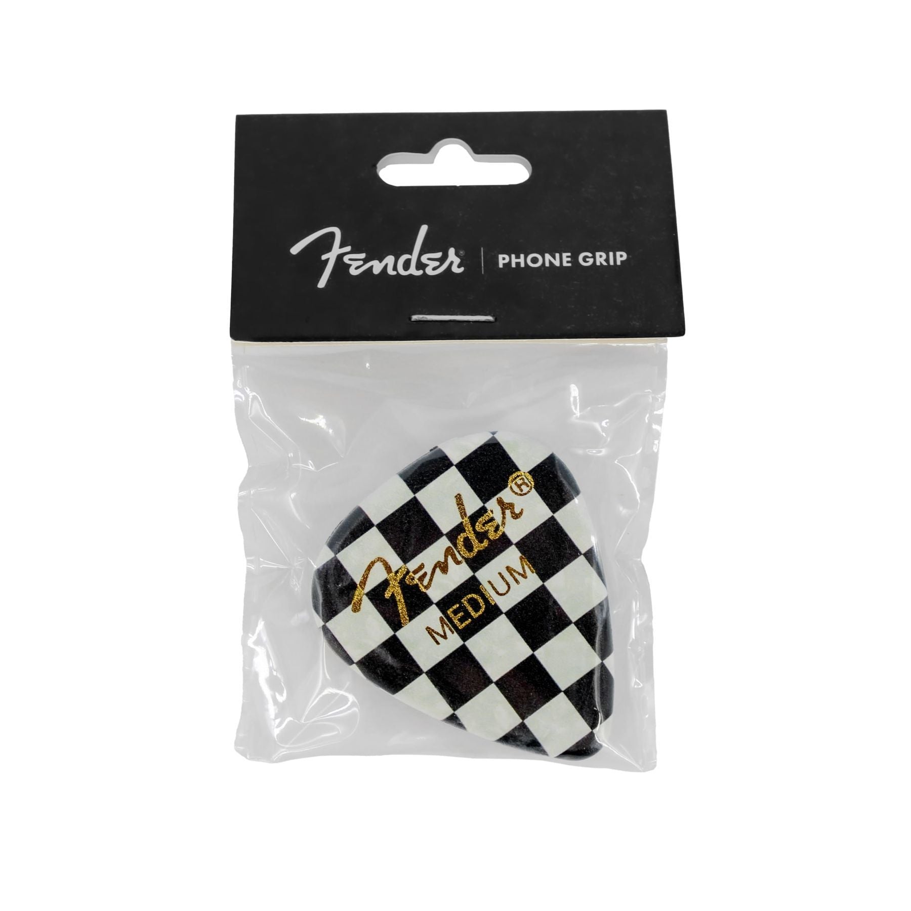 Fender Guitar Pick Phone Grip with Adhesive Backing (Checkered) — Slide 5 of 6