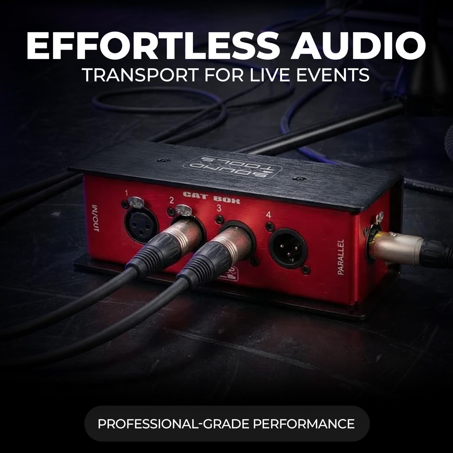 Sound Tools CAT Box MX - Male XLR Stage Box with Analog Audio Over Shielded CAT Cable. Send 4 Channels of Audio, DMX, Clear-Com or AES. — Slide 3 of 7