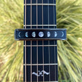 Thalia Guitar Capo - Deluxe Series (New Model with (2) Universal OctaveTouch Fret Pads) Black Chrome - Moon Phases on Pearl