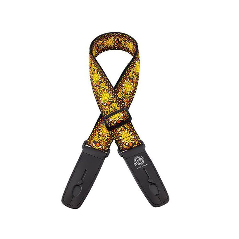 Lock It LIS064 Guitar Strap - Classic Woven, Lemon Chill