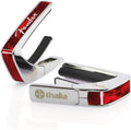 Thalia Guitar Capo for Acoustic and Electric - Fender Officially Licensed with Fender Specific Human Touch Fret Pads - Premium Capo for Acoustic Guitar 6 and 12 String - Black Chrome - Red Angel Wing