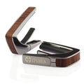Thalia black chrome capo with Santos Rosewood inlay