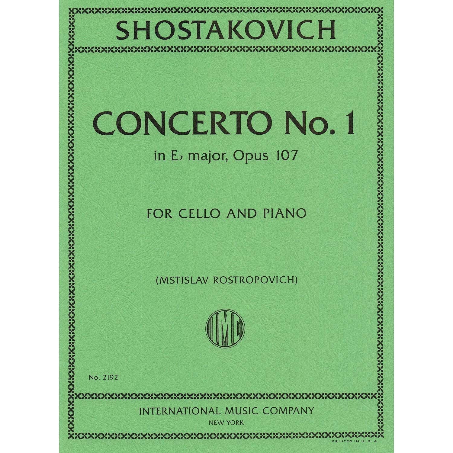 Concerto no.1 in E flat, op. 107, cello; Dimitri Shostakovich (International) [Paperback] Dmitri Shostakovich and Rostropovich