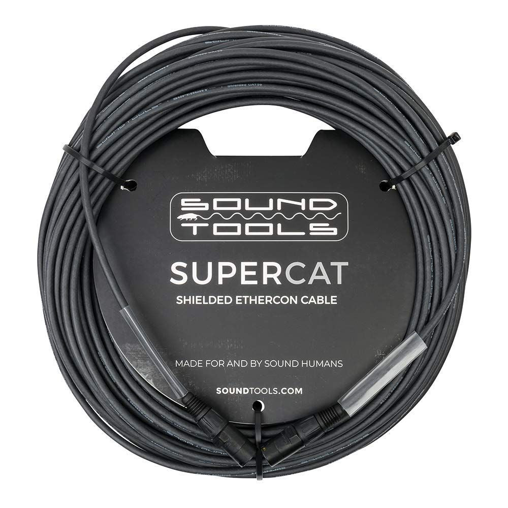 Sound Tools SuperCAT Professional Grade Shielded CAT5e etherCON Cable – High-Speed Ethernet Cable with 6Gbps Data Transfer – Flexible Polyurethane Jacket & Neutrik Connectors (150 feet, Black) — Slide 5 of 5