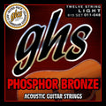 GHS Strings 615 12-String Set Phosphor Bronze Acoustic Guitar Strings, Light, 11-48