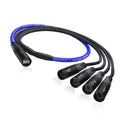 SuperCAT Sound Tails Male etherCON to Male DMX 5-Pin Breakout – Modular 4 Channel Snake, 60" Total Length / 54" Span – Analog Audio, AES3, COM, or DMX Over CAT5e